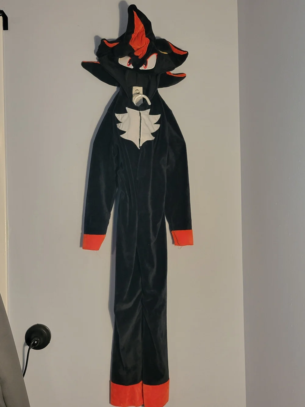 Disguise Youth Shadow Costume Sonic 3 Movie Fleece Hooded Jumpsuit Size S (4-6)